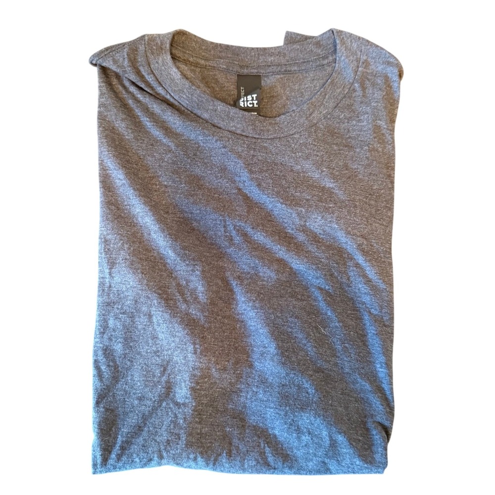 District Tee T Shirt Short Sleeve Crew Neck Heather Gray Unisex S